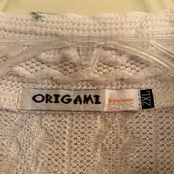 ORIGAMI SWEATER CARDIGAN DUSTER floral big rose lace boho western Size 2 XL - Picture 8 of 9